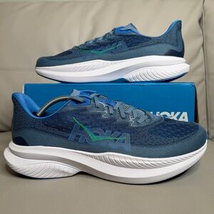 Hoka Mach 6 Blue White Athletic Running Shoes Sneakers Men’s Size 13